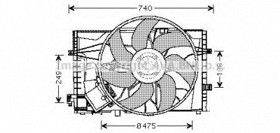 AVA QUALITY COOLING ms7507 -  Вентилятор, охлаждение двигателя